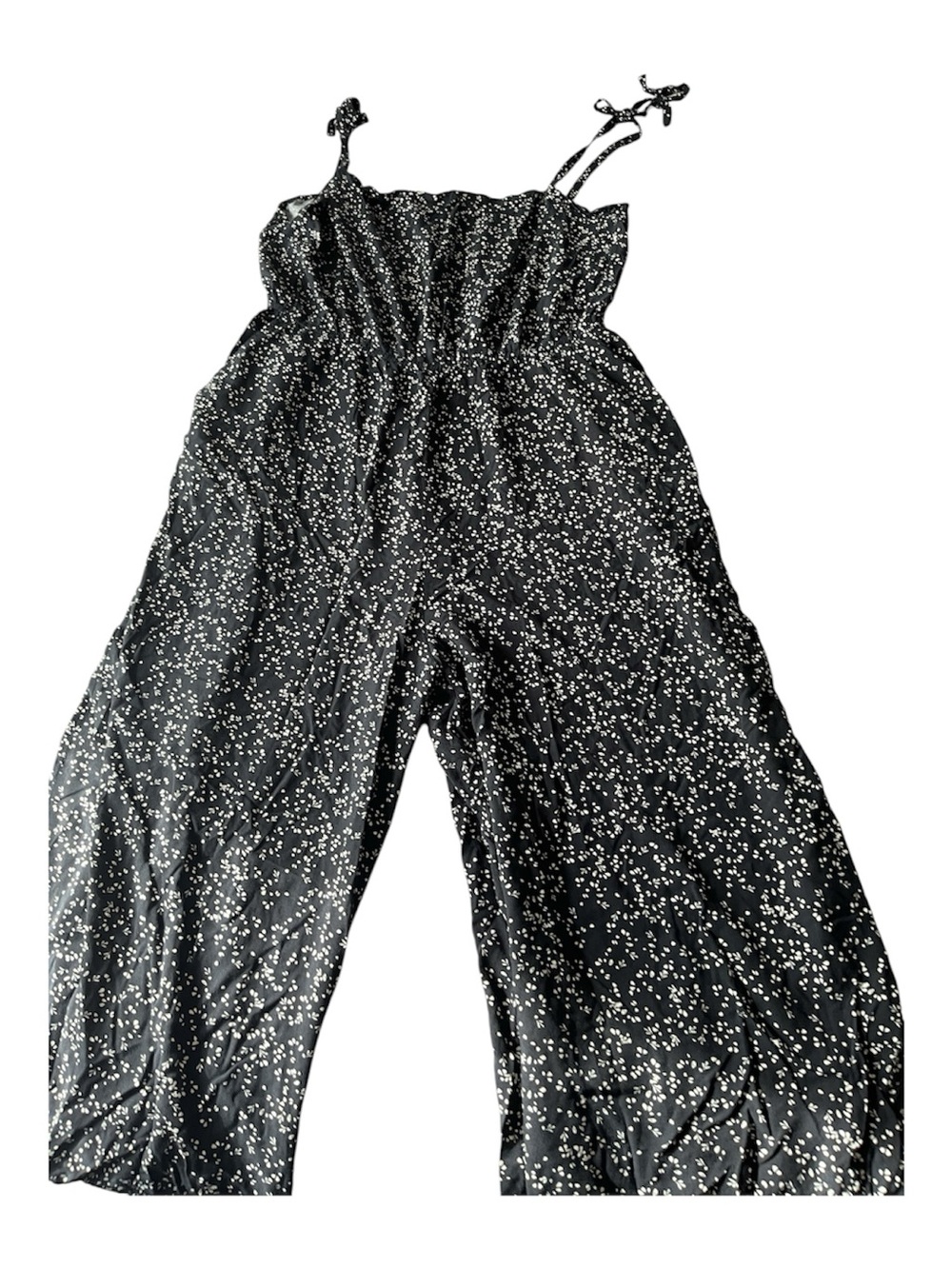 GAP Black Floral-Print Wide Leg Jumpsuit